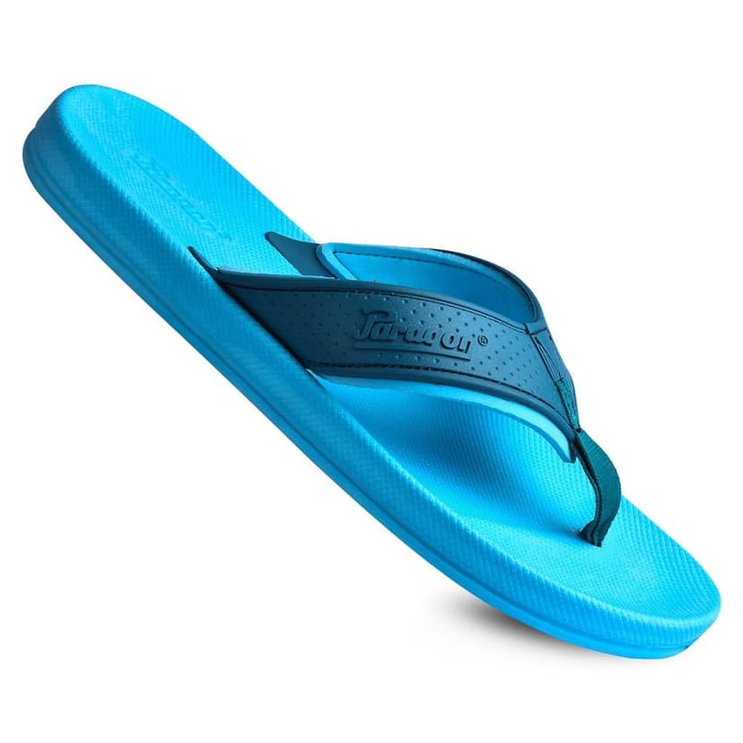 Paragon Fashionable Powder Blue and Sea Blue Flip Flops for Men view 4