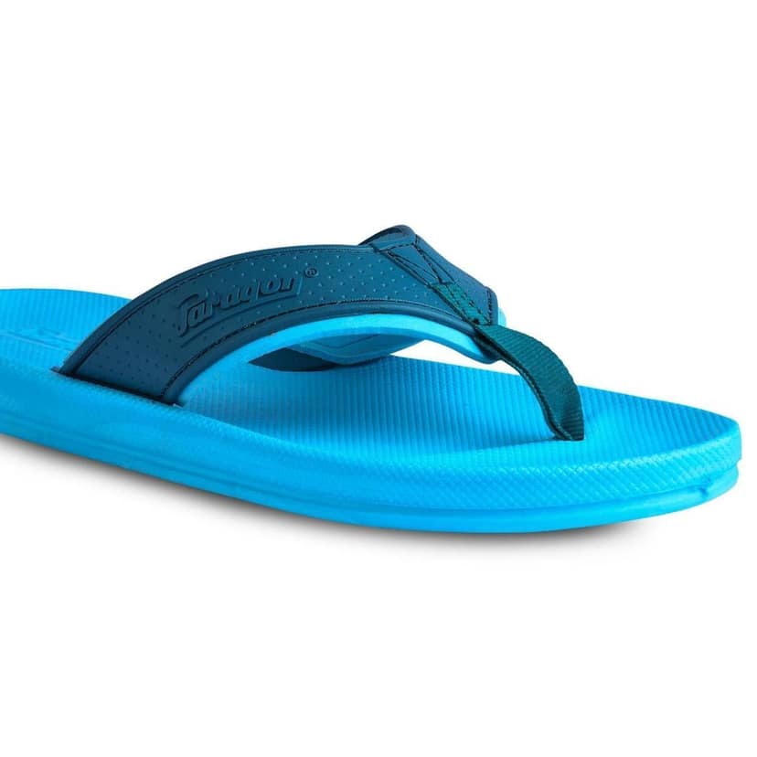 Paragon Fashionable Powder Blue and Sea Blue Flip Flops for Men view 6