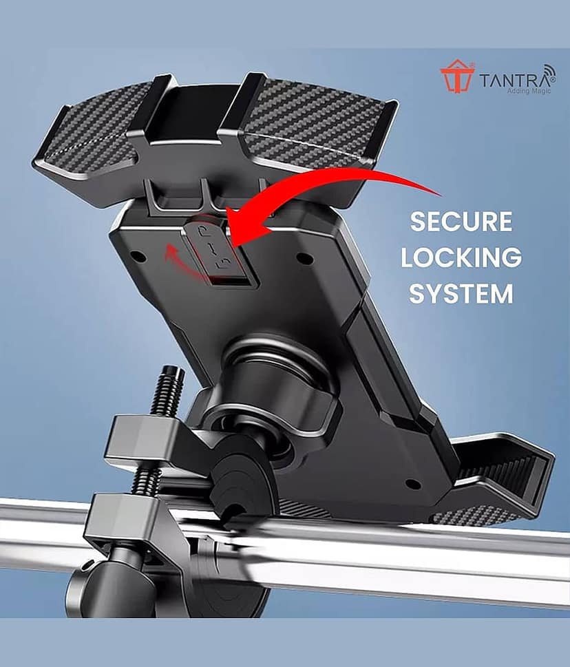 TANTRA S1A Mobile Holder for Bikes One Touch Technology Bike Mobile Holder for Maps and GPS Navigation, 360° Rotation, Firm Griping, Anti Shake Mobile Stand for Bike Accessories, Bi Cycle Accessories view 2