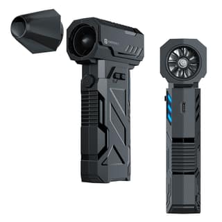 Portronics Tornado Type-C Rechargeable Air Duster, BLDC Motor, 3 Speed Controls Up to 1,30,000 RPM, LED Display, Built-in LED Light, Multiple Nozzle Attachments