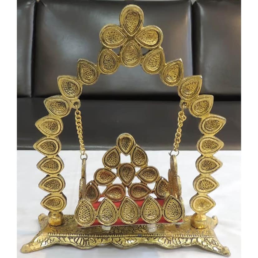 Aluminium Showpiece Laddu Gopal Jhula, Height : 9.2 Inch (ASMAS426 Q) view 2
