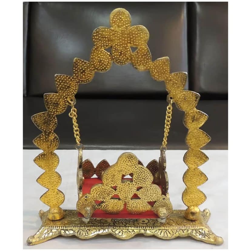 Aluminium Showpiece Laddu Gopal Jhula, Height : 9.2 Inch (ASMAS426 Q) view 3