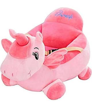 Daa Best Unicorn Shape Soft Plush Cushion Baby Sofa Seat or Rocking Chair for Kids with Supportive Belt 0 to 2 Years (Unicorn)