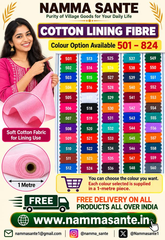 Cotton Lining Fibre – 1 Metre – Colour Options 501–824