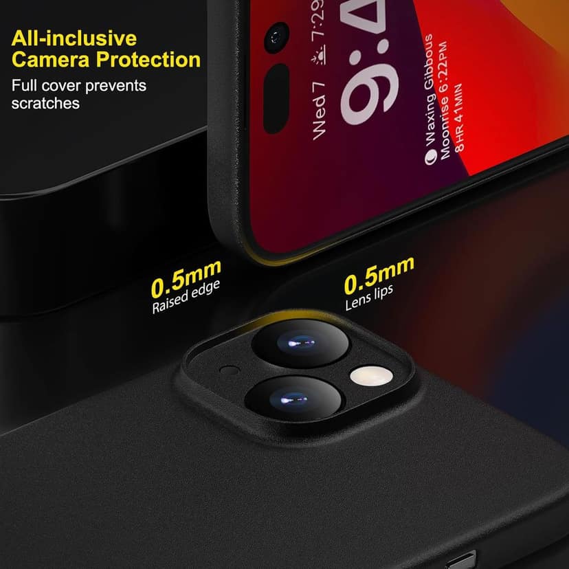 Memumi Ultra Slim 0.3mm Back Cover Case for Apple iPhone 15 (6.1") - Black view 4