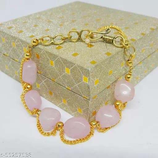 ROSE QUARTZ TUMBLE HEART CHAKRA BRACELET view 3