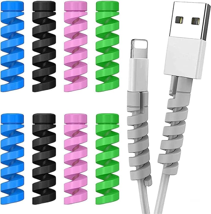 Spiral Charger Spring Cable Protector – Data Cable Saver for Charging Cords, Headphones, and More