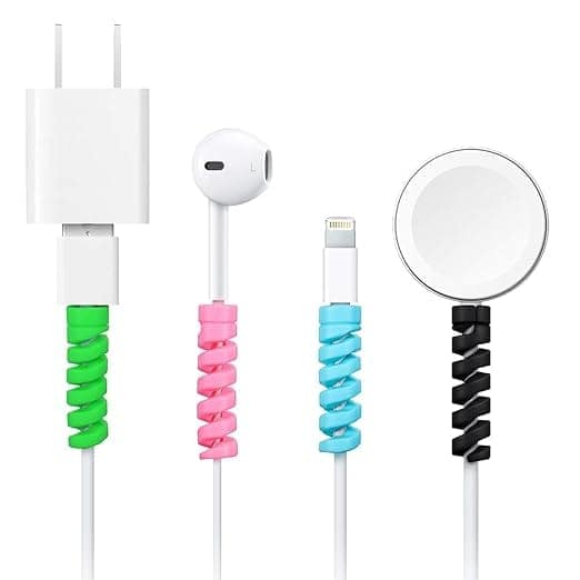 Spiral Charger Spring Cable Protector – Data Cable Saver for Charging Cords, Headphones, and More view 2