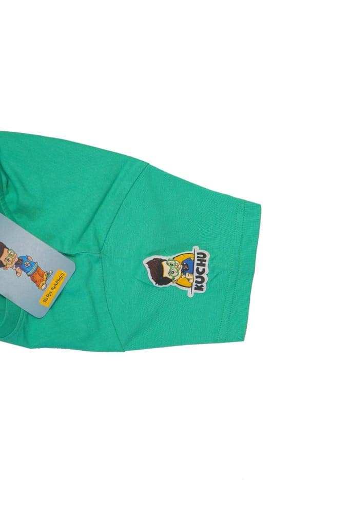 KUCHU Kids Give Me Some More Space Printed T-Shirt (Teal Green, 8–9 Years) | Cotton Modal Fabric | Breathable | Lightweight | Comfortable Wear view 4