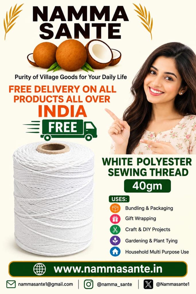 White Polyester Sewing Thread 40gm view 2