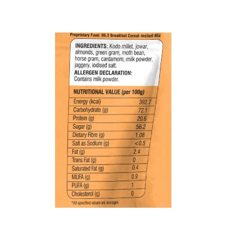 Trumillets Xpress - Healthy Millet Drink - Instant Mix | Nutrition for Adults (both Men and Women) and Kids- Health,Strength and energy| Gluten Free | No Preservatives| Badam Milk -200g view 3
