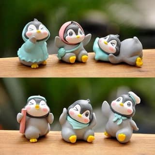 SATYAM KRAFT 1 Set (6 Pcs) Cute Penguin Miniature Figurines Showpiece | Gift for Him/Her, Return Gift, Home Decor,