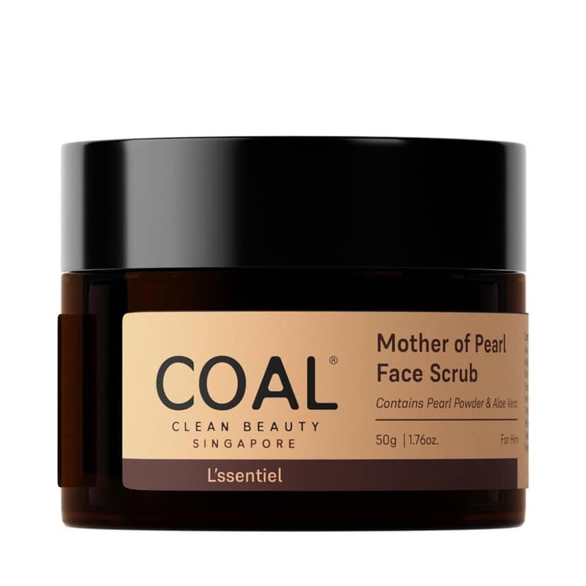 COAL Clean Beauty Mother of Pearl Face Scrub with Powder & Aloe Vera | Exfoliates Removes Dead Skin Renews Men All Types