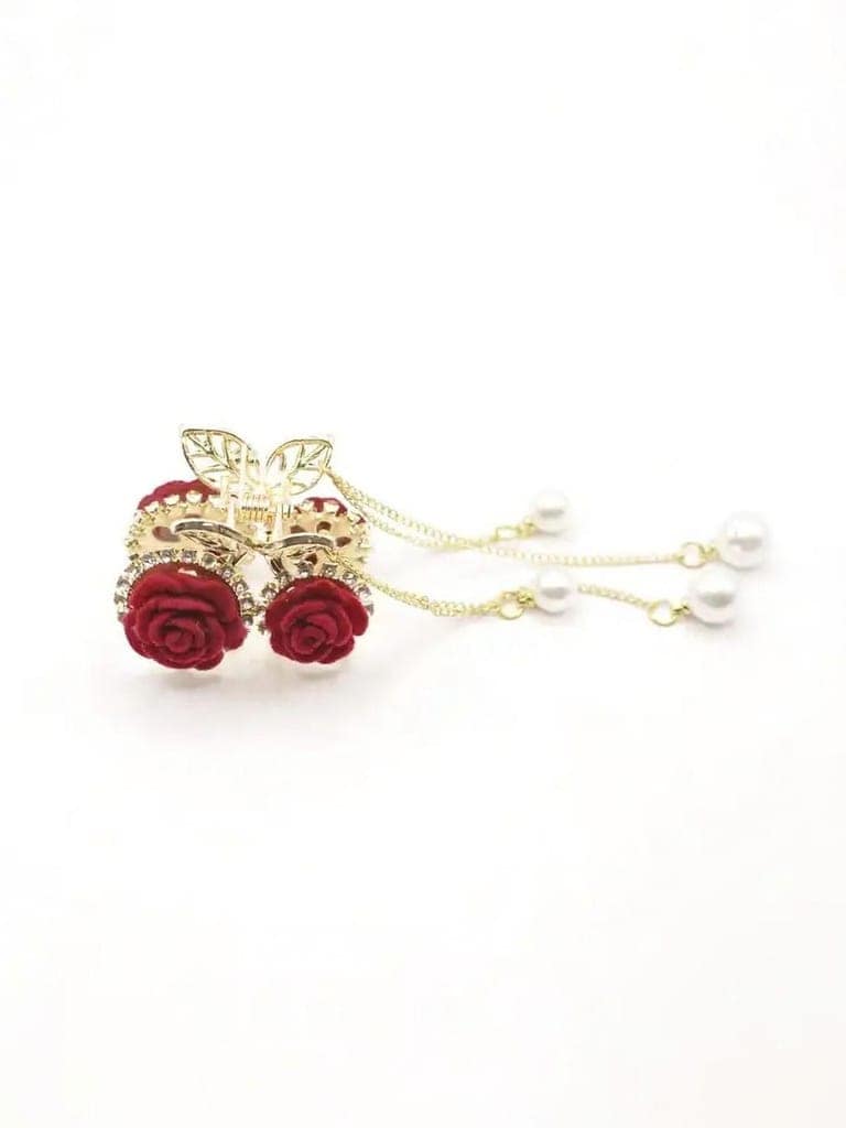 Blubby Red Rose Metal Hair Claw Clip for Women view 3