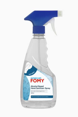 Intercorp Fomy 75% Isopropyl Alcohol-based Hand Rub Sanitizer and Disinfectant Spray - 500ml (Natural)