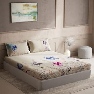 DDECOR - Cherish Collection 100% Cotton Floral Pattern 150TC Super King |274 CM X 274 CM| Pink