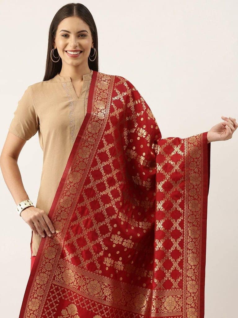 Women's Fancy Woven Banarasi Silk Dupatta view 2