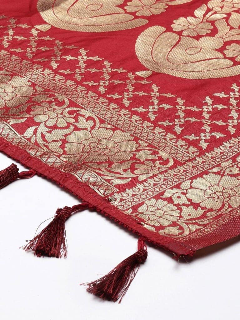 Women's Fancy Woven Banarasi Silk Dupatta view 3