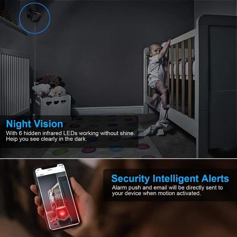 AUSHA Mini Magnetic Wireless Spy Camera | 150° Wide View, SD Card Recording, Remote Access | Portable Security Camera view 4