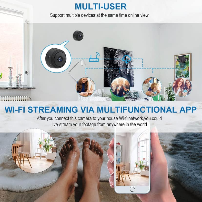 AUSHA Mini Magnetic Wireless Spy Camera | 150° Wide View, SD Card Recording, Remote Access | Portable Security Camera view 9