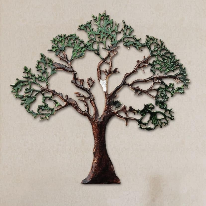 Aluminium Wall Art Tree Showpiece ? Lightweight Decor Hanging, Height : 17 Inch (ZMAS123 C)