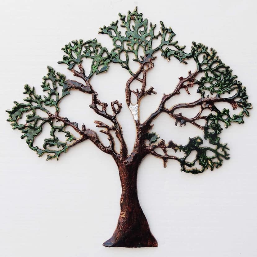 Aluminium Wall Art Tree Showpiece ? Lightweight Decor Hanging, Height : 17 Inch (ZMAS123 C) view 2