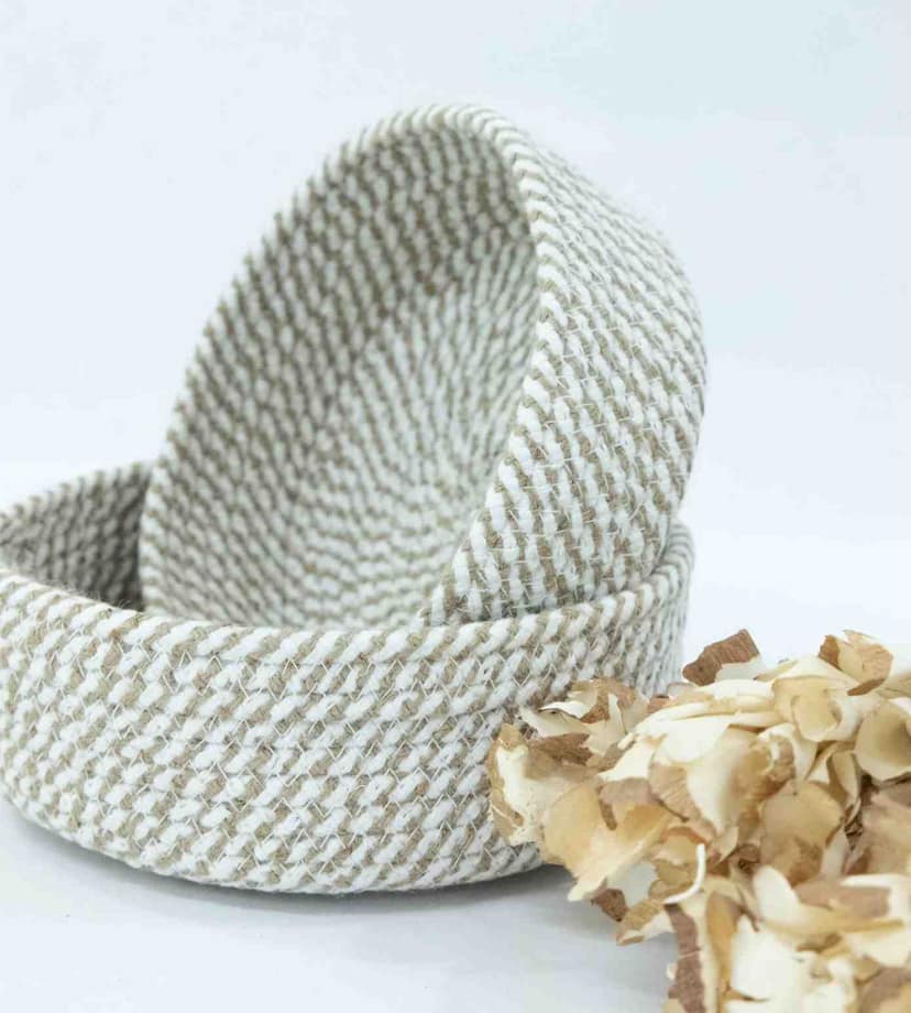 Rustic Cotton Rope Storage Jute Shelf Beige Baskets - Pack of 3 view 2