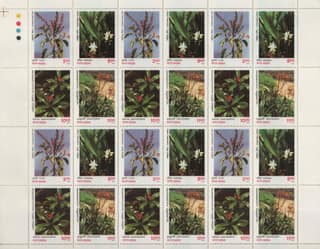 Shobhaphila's Indian Medicinal Plant Se-Tenant Stamps- Tulsi, Haridra, Sarpagandha & Ghritkumari (15th Oct 1997)