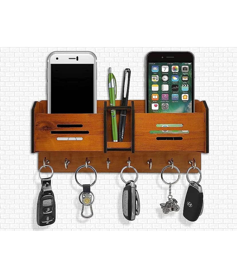 KAAF Brown Wood Key Holder - Pack of 1 view 2