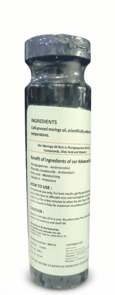 Moringa Advanced Skin Care Oil 100ml – Cold Pressed Organic Healing Oil for Acne, Scars, Wrinkles, Cracked Heels & Burns view 2
