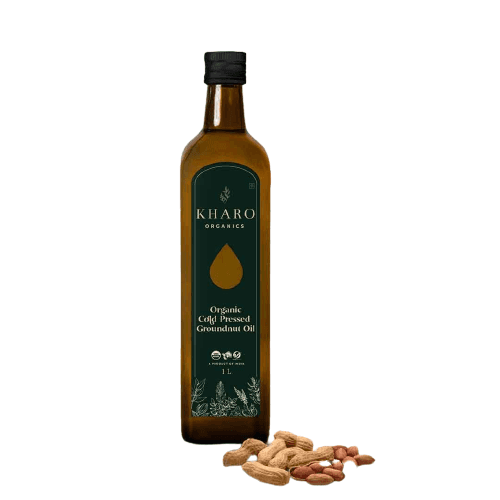 Kharo Organics Cold Pressed Organics Groundnut Oil 1 Ltr Pack Of 4
