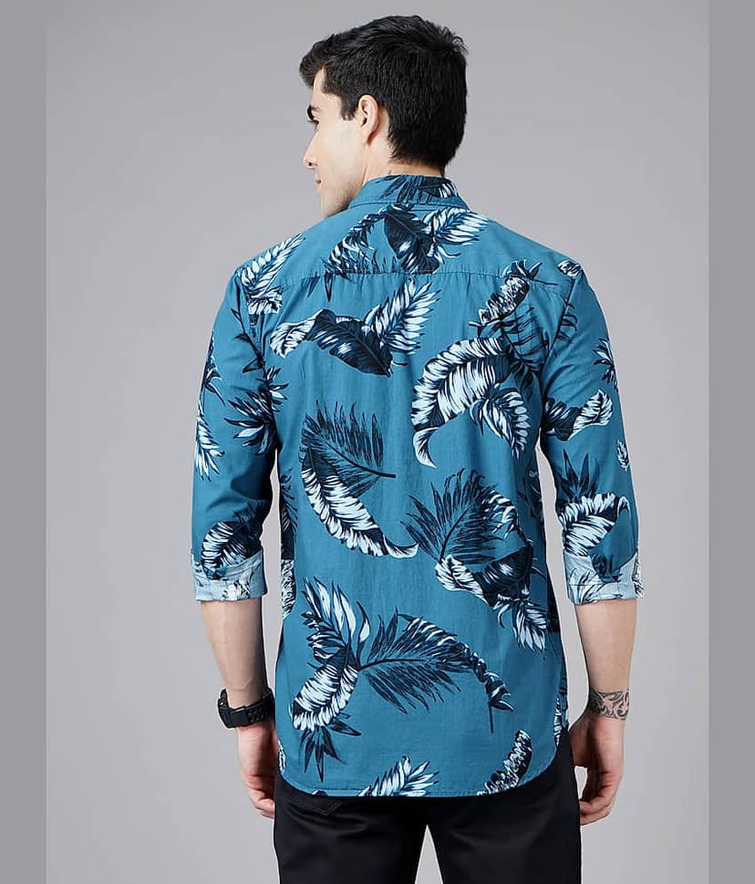 Paul Street - Blue Cotton Blend Slim Fit Men's Casual Shirt ( Pack of 1 ) view 4