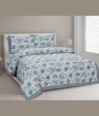 CLOTHORO Cotton 1 Double King Bedsheet with 2 Pillow Covers ( Multicolor )