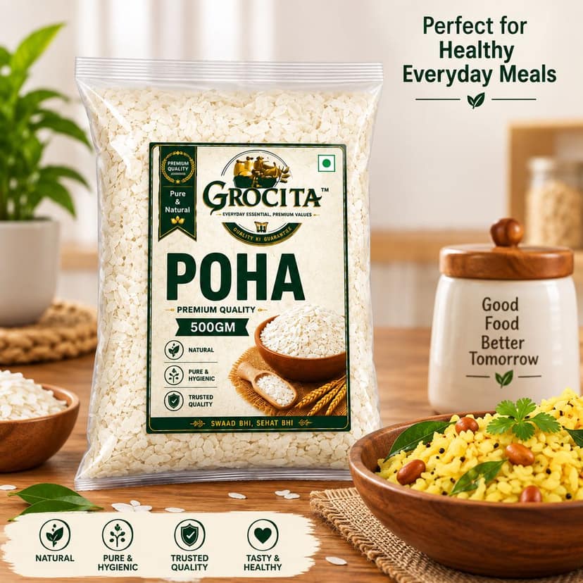 Grocita Premium Quality Poha, 500 Gram view 3