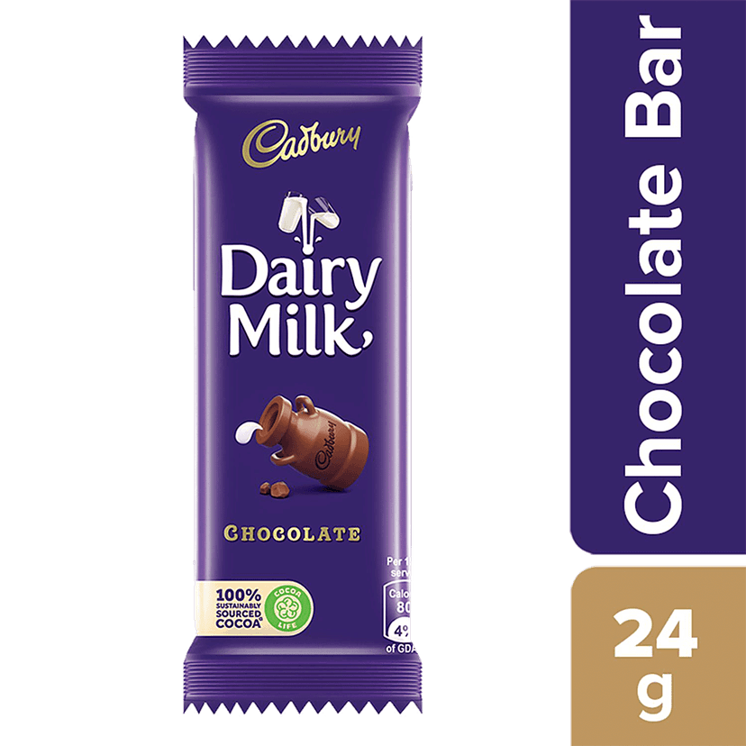 Cadbury Dairy Milk Chocolate Bar, 24 G Pouch