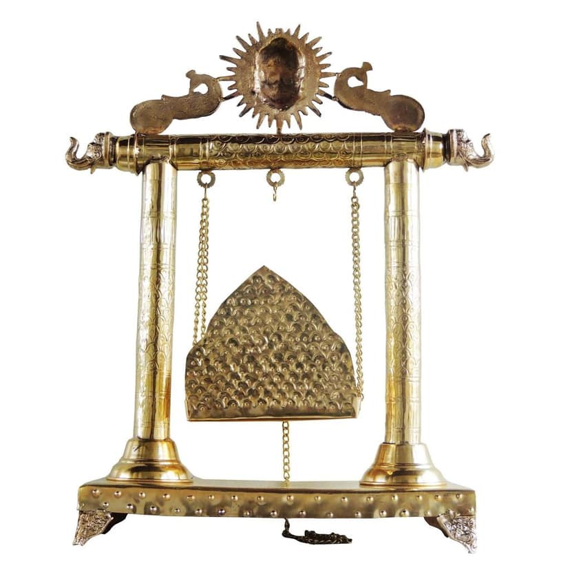 Brass Laddu Gopal Jhula for God Idol ? Krishna Swing Showpiece, Height : 22 Inch (ASMAS227 E) view 3