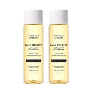 Conscious Chemist Cleanser | 130ml | Face Wash, Cleanser for Oily Skin, Makeup Remover, For Men & Women with SPF & Impurities For Soft & Glowing Skin, Natural Oil - Daily Dissolve (Pack of 2) Conscious Chemist Cleanser | 130ml | Face Wash, Cleanser for O