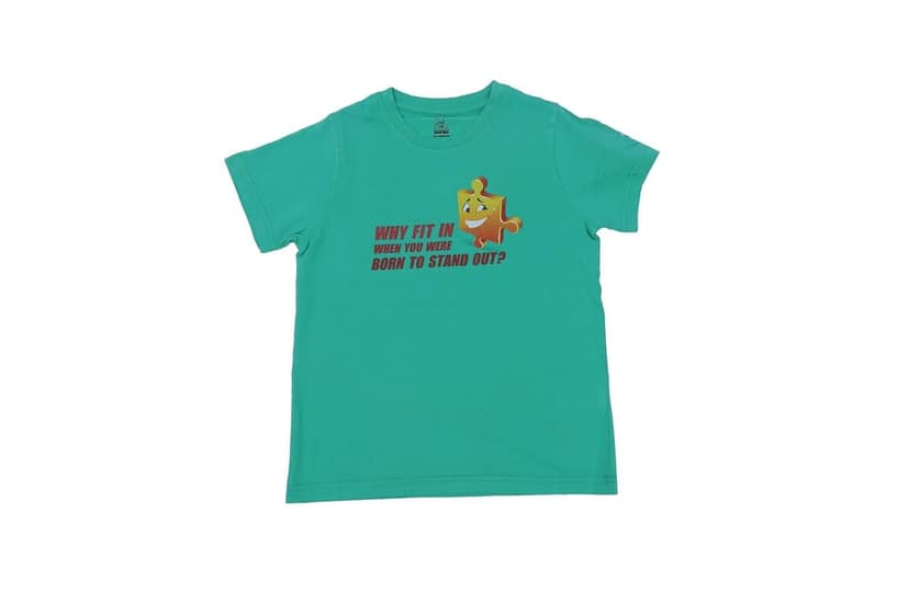 KUCHU Unisex T-Shirt | Why Fit in Print | 10–11 Years | Cotton Modal Fabric | Soft Feel | Breathable | Digitally Printed | Vibrant Colour Teal view 7
