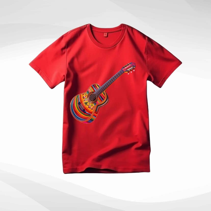 Trishoolin "Colorful Guitar" Music & Dance Theme T-Shirt | Design 70028MB | Cotton Regular Fit | Crew Neck / Round Neck Half Sleeve | Pack of 1 view 2