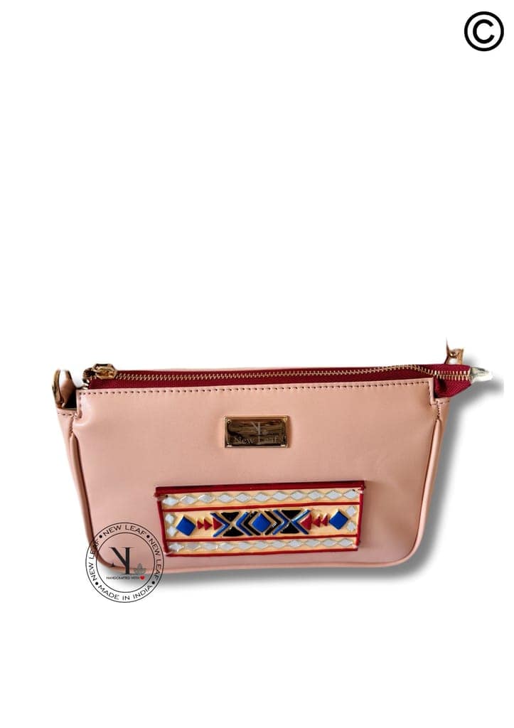 Peach Glaze Lippan Art Handcrafted Baguette Bag/Sling view 5