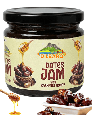 Dilbaro Dates Jam with Kashmiri Honey | 100% Natural | No Sugar Added | 250g | Preservative-Free | Healthy Fruit Spread