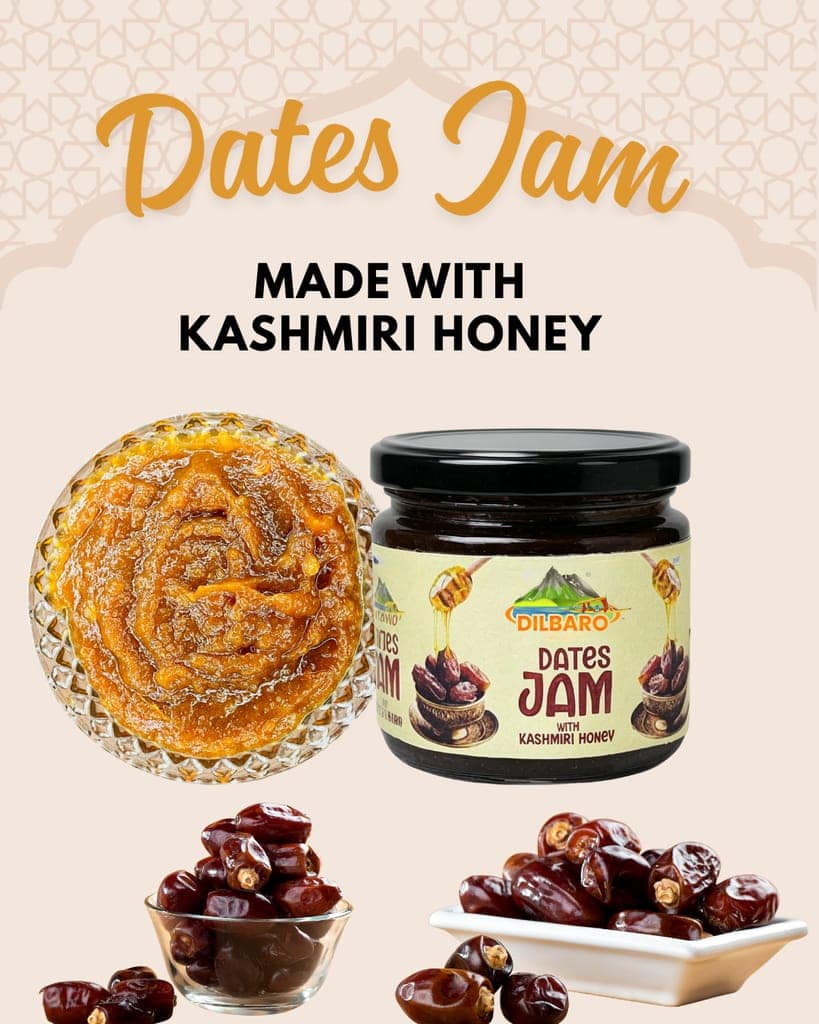 Dilbaro Dates Jam with Kashmiri Honey | 100% Natural | No Sugar Added | 250g | Preservative-Free | Healthy Fruit Spread view 6