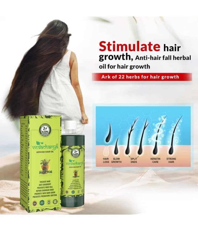 VEDACHARYA ADIVASI HAIR OIL - Hair Growth Bhringraj Oil 500 ml ( Pack of 1 ) view 2
