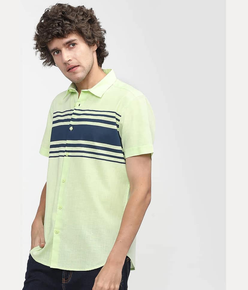 Ketch 100% Cotton Slim Fit Colorblock Half Sleeves Men's Casual Shirt - Blue ( Pack of 1 ) view 2