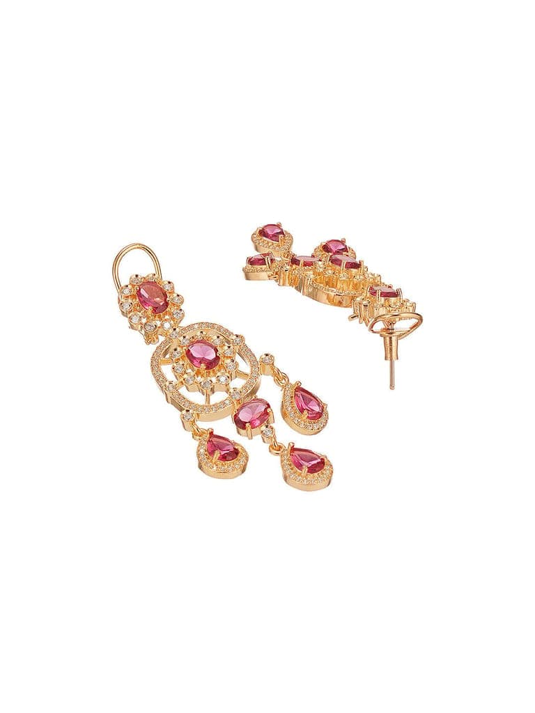 Gold Plated Ruby Red AD Studded Luxe Choker Jewellery Set view 6
