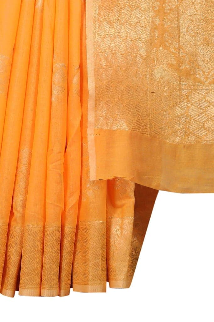 Silk Zone Women's Jamdani Cotton Woven Silk Saree with Blouse Piece view 2