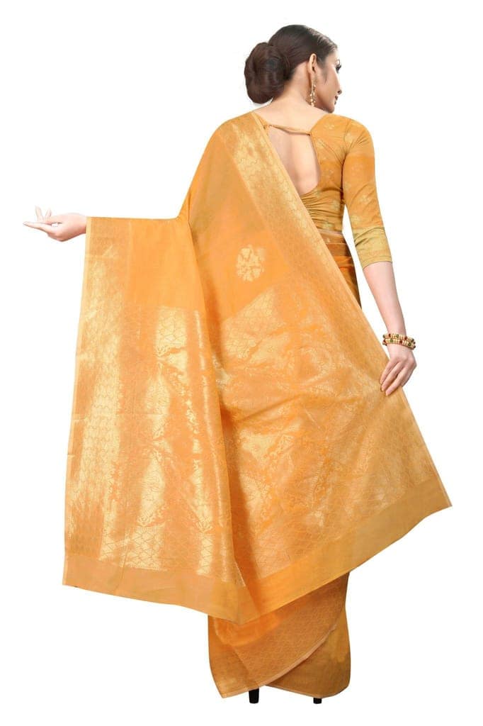 Silk Zone Women's Jamdani Cotton Woven Silk Saree with Blouse Piece view 3