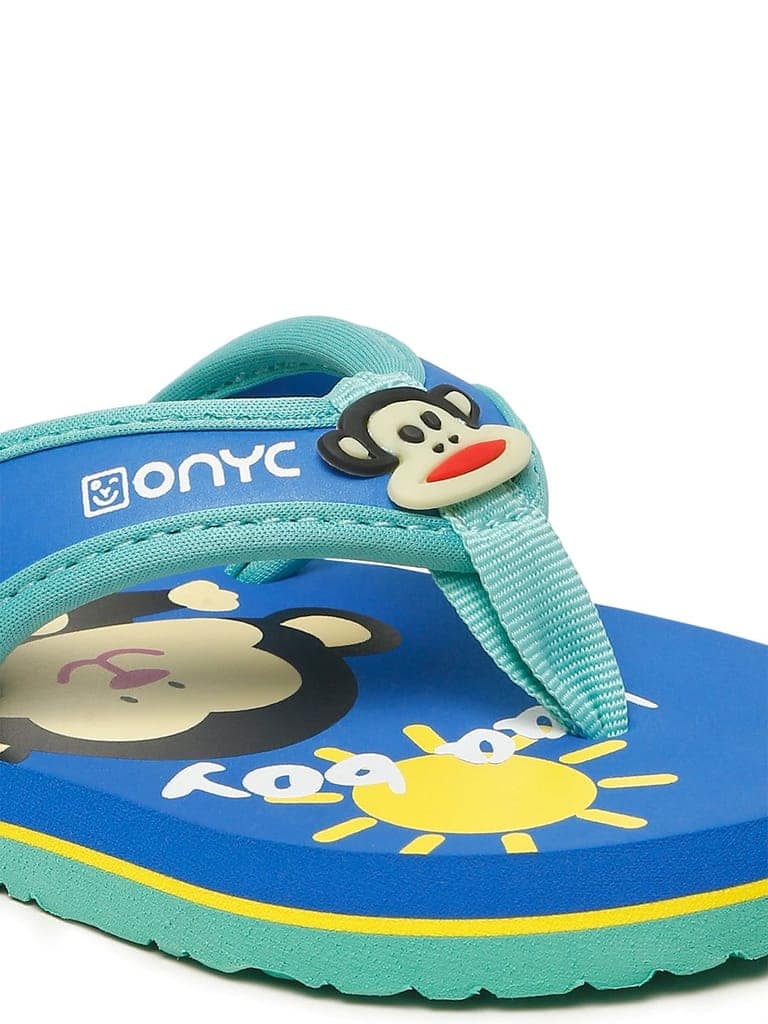 Premium Monkey V-Shape Flip-flops - Blue (Unisex) view 2
