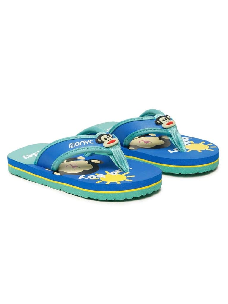 Premium Monkey V-Shape Flip-flops - Blue (Unisex) view 3