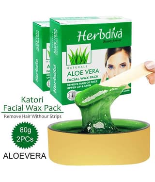 Herbdiva Katori Facial Wax Aloe Vera Hot Wax 80 g Pack of 2